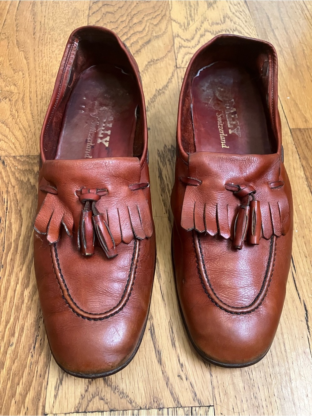 Vintage Bally Leather Tassel Loafers Men's Size 9 Leather 3324 Switzerland Used